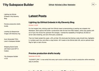 Screenshot of the previous sidebar navigation layout
